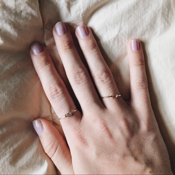 Set of two (2) Knot Friendship Rings—Silver & Gold - Picture 2 of 2